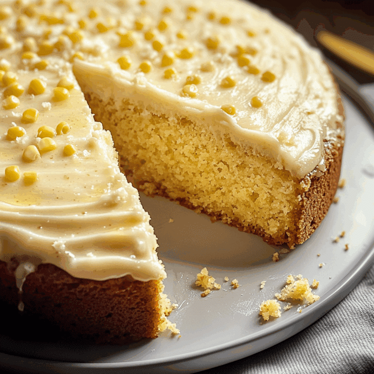 Cornbread Cake with Honey Frosting