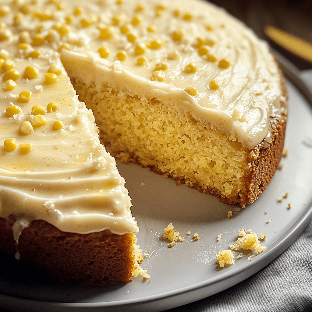 Cornbread Cake with Honey Frosting