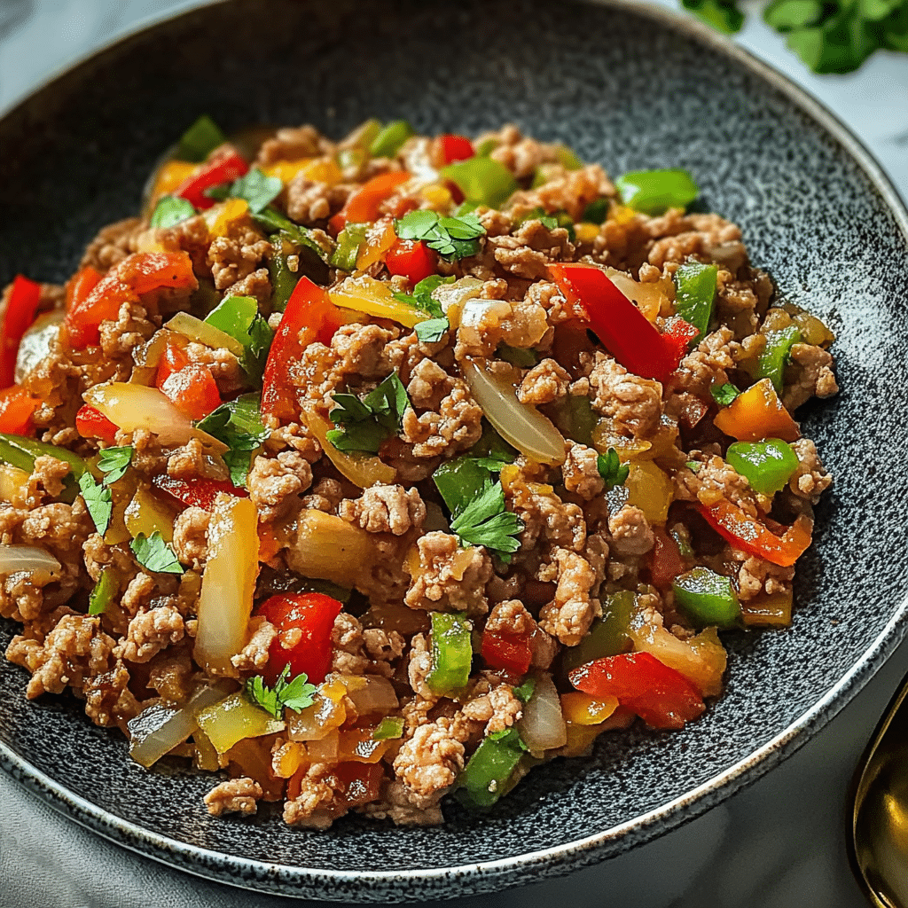 Ground Turkey Pepper Stir-Fry