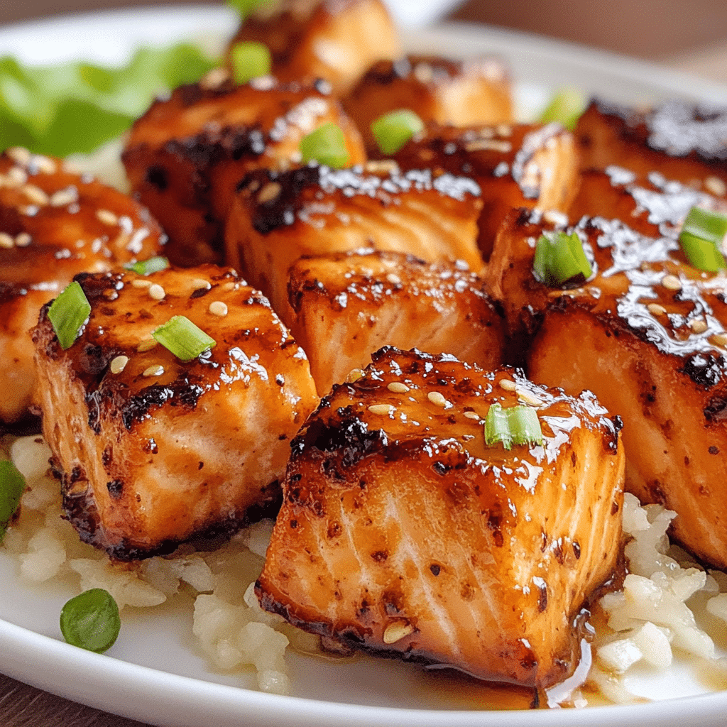 Honey Garlic Salmon Bites