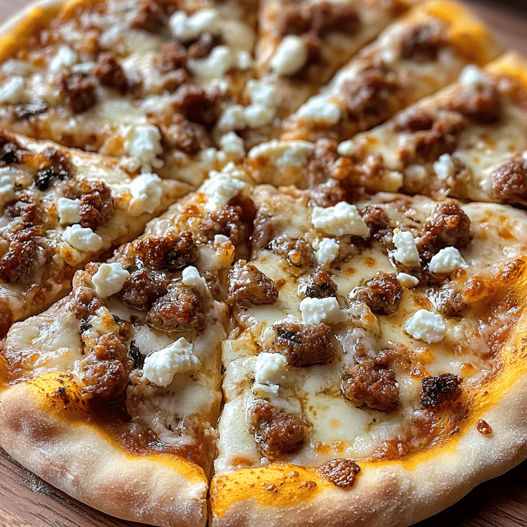 Honey Sausage Feta Pizza