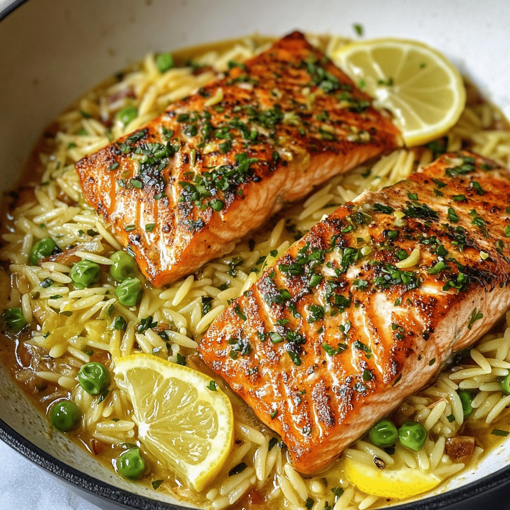 Lemon Salmon with Orzo