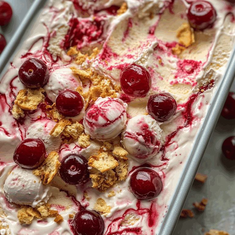 No-Churn Cherry Cheesecake Ice Cream