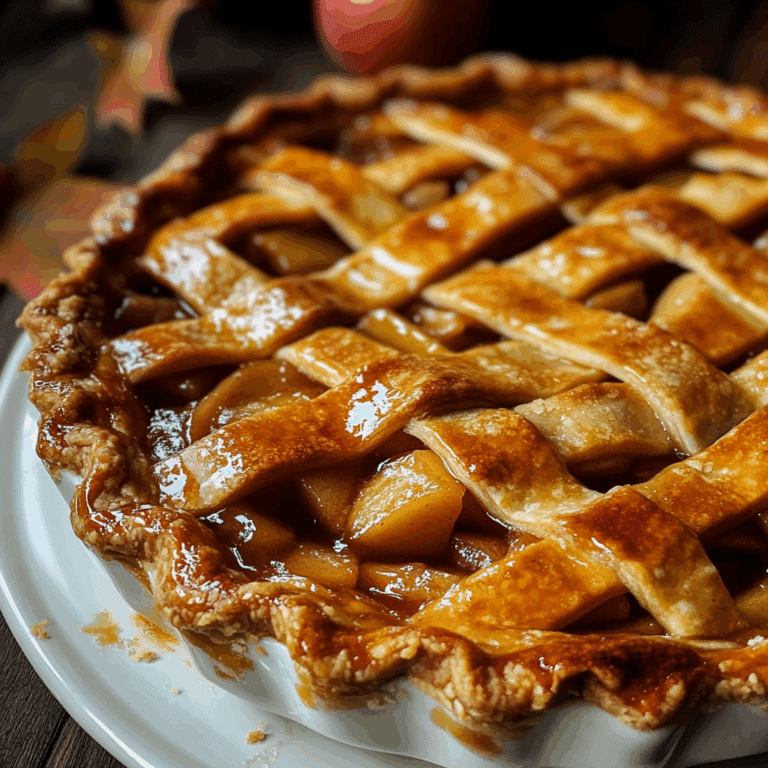 Toffee Apple Pie with Vanilla Custard
