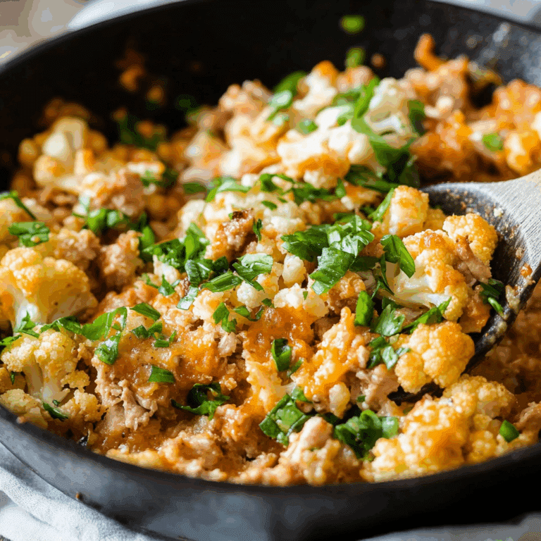 Buffalo Turkey Cauliflower Skillet