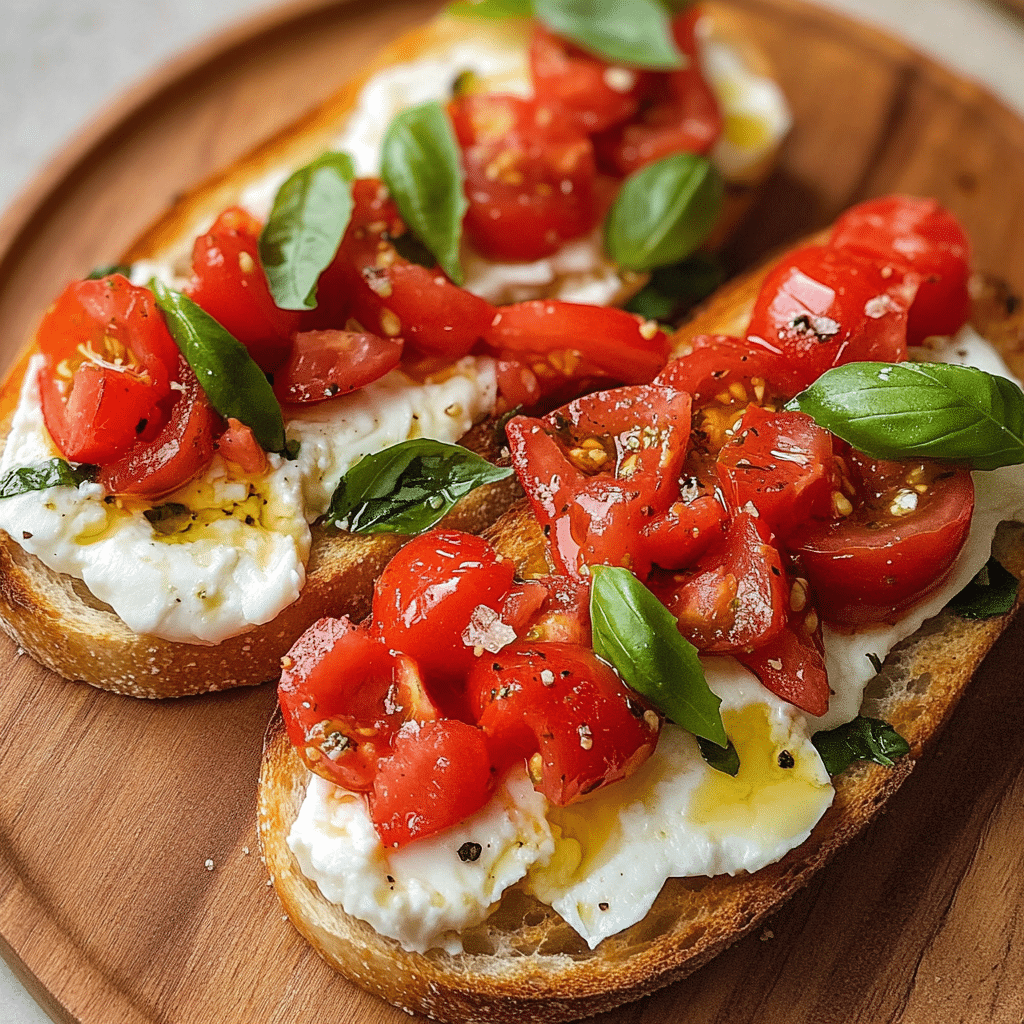 Burrata Bruschetta with Fresh Tomato Basil
