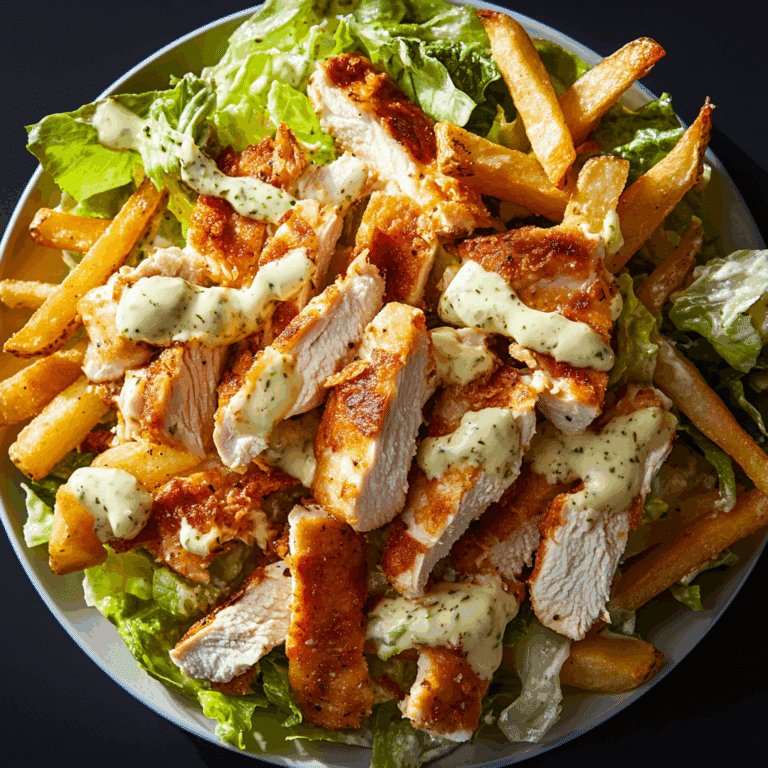 Chicken Caesar Salad with Fries