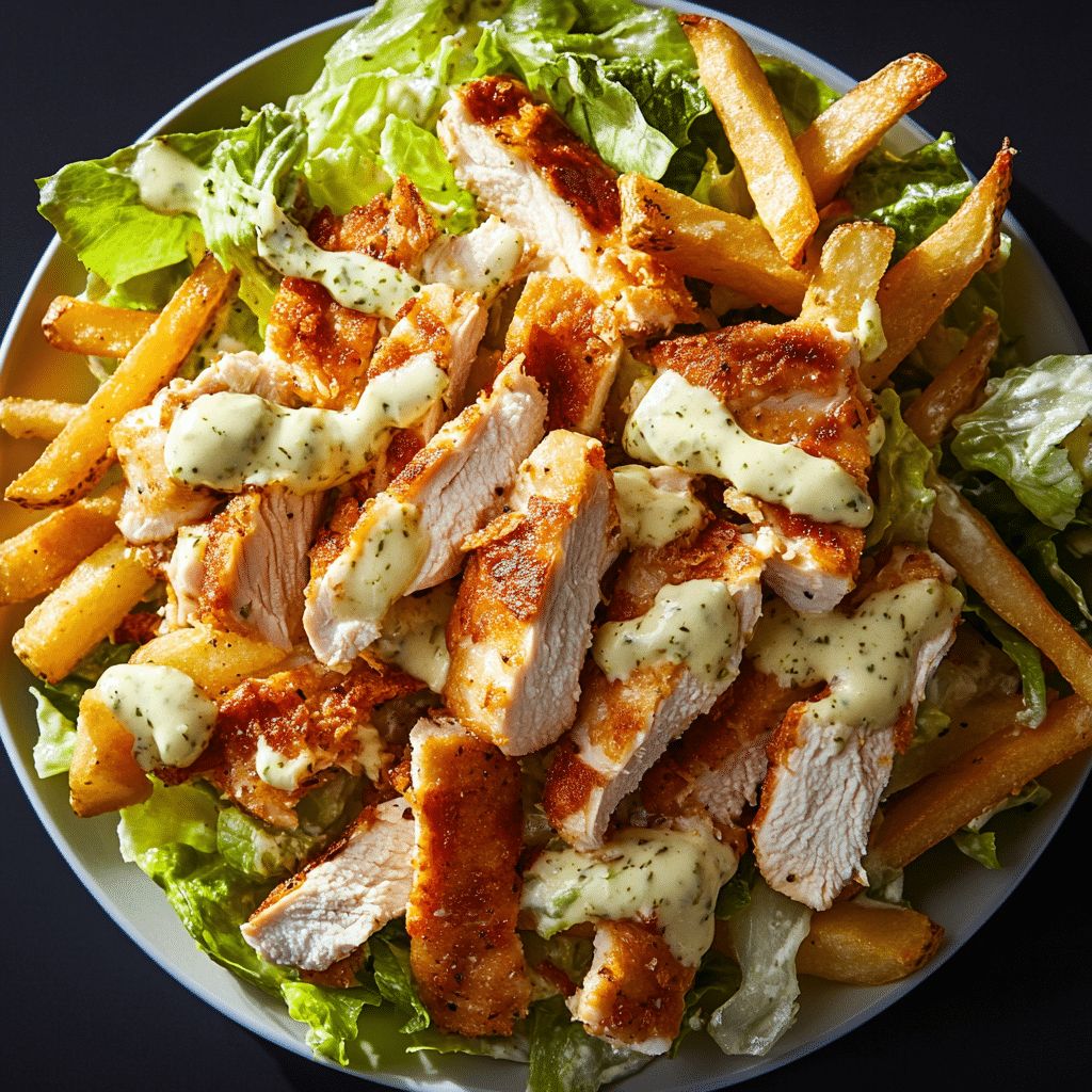 Chicken Caesar Salad with Fries