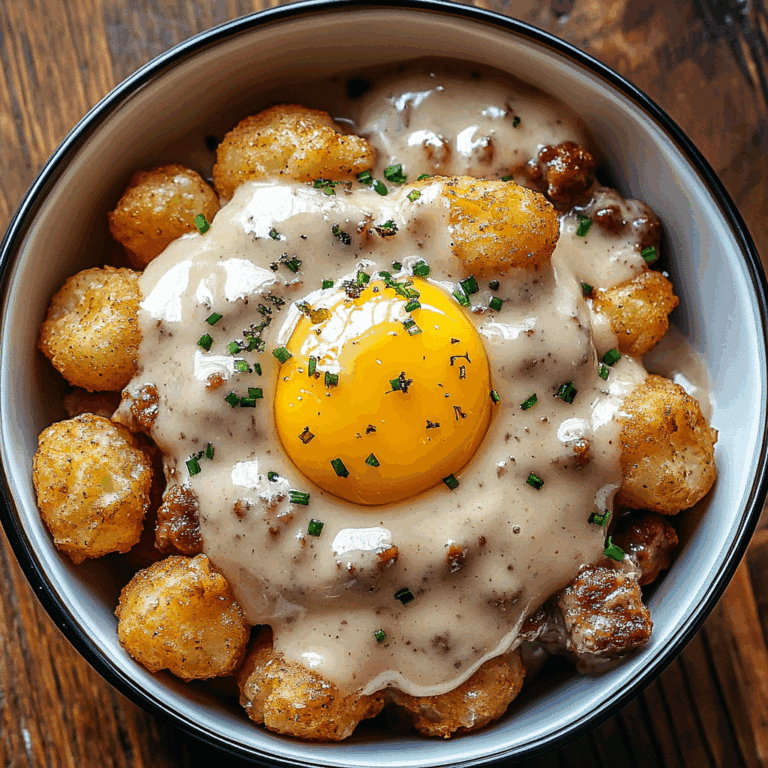 Easy Breakfast Bowl with Tater Tots and Sausage Gravy