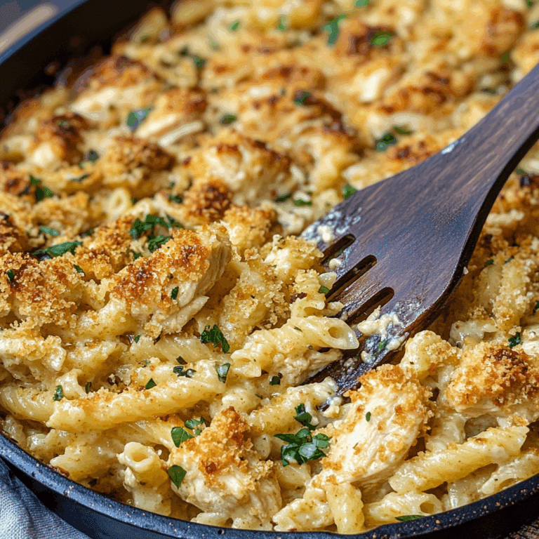 Garlic-Infused Parmesan Chicken Pasta Casserole