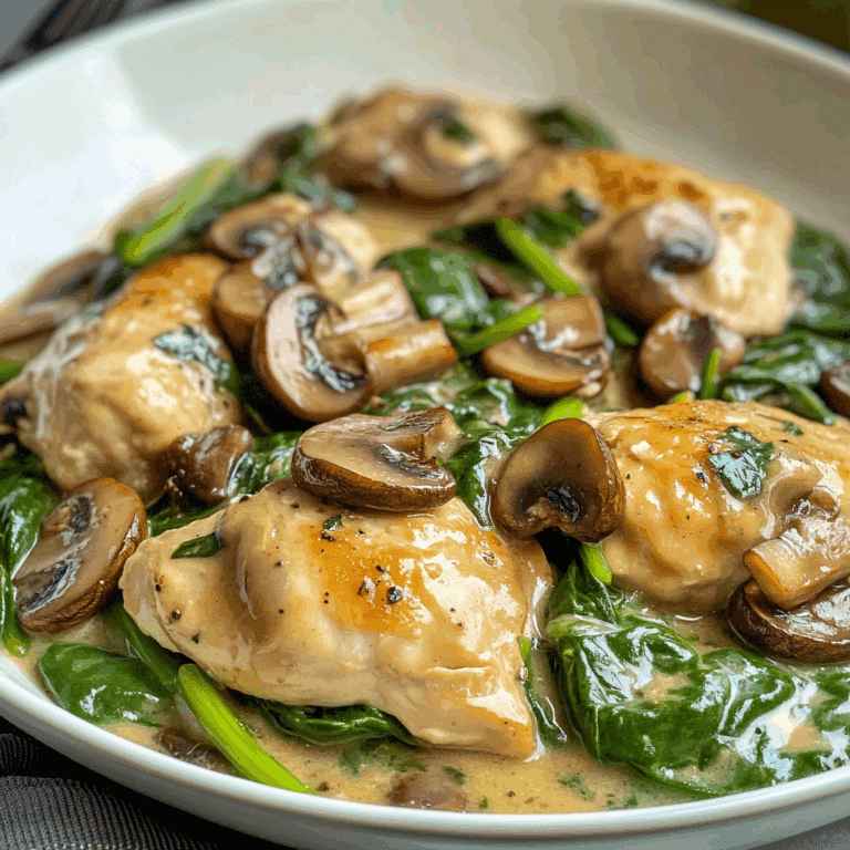 Mushroom Chicken with Spinach