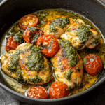 Pesto Chicken with Roasted Tomatoes