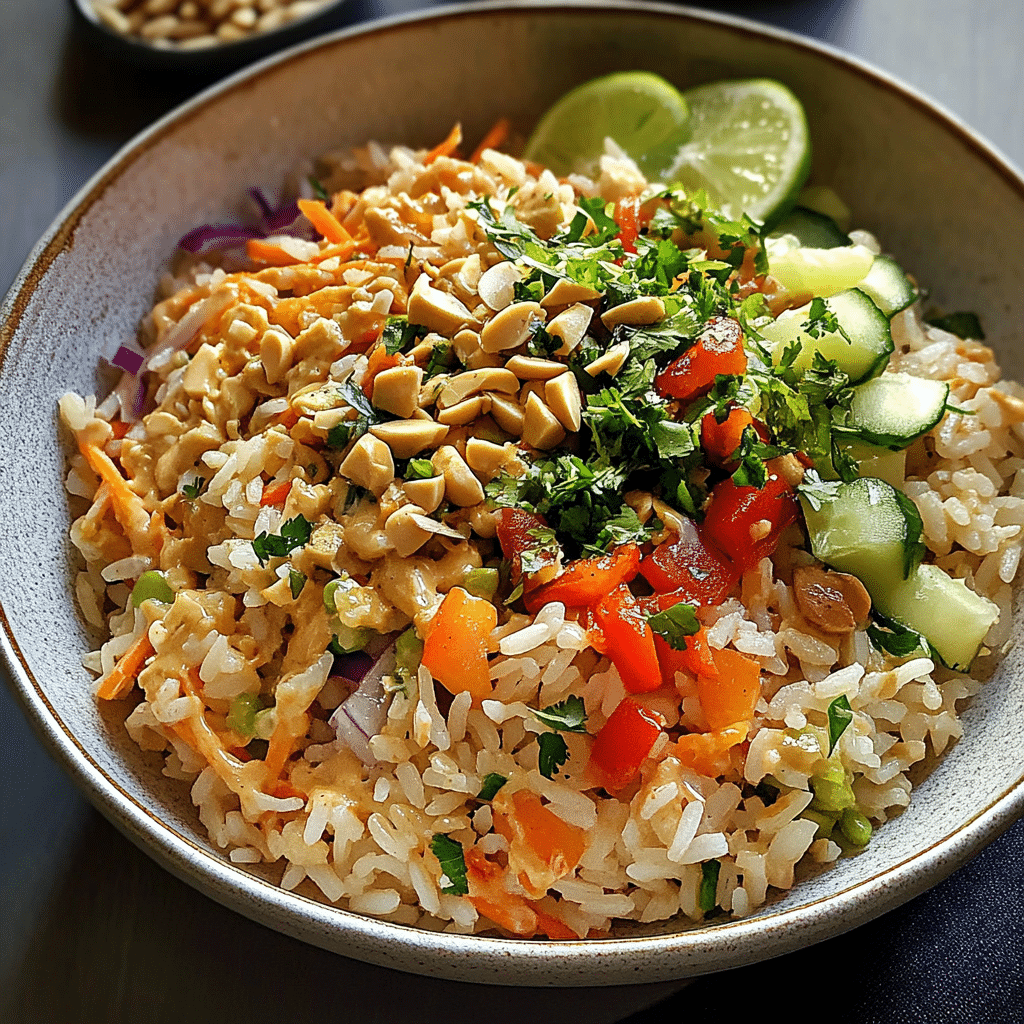 Rice Salad with Peanut Lime Dressing