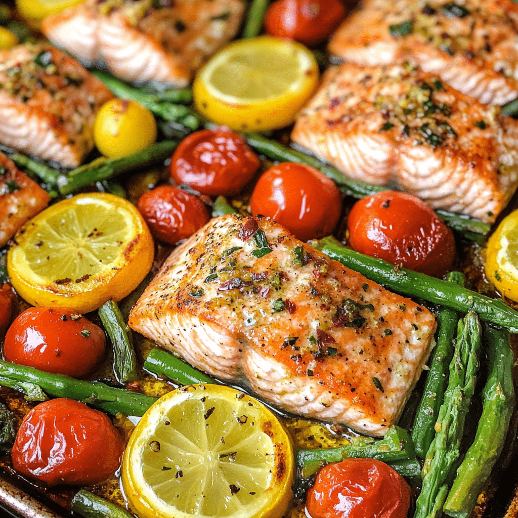 Salmon and Veggie Sheet Pan Dinner