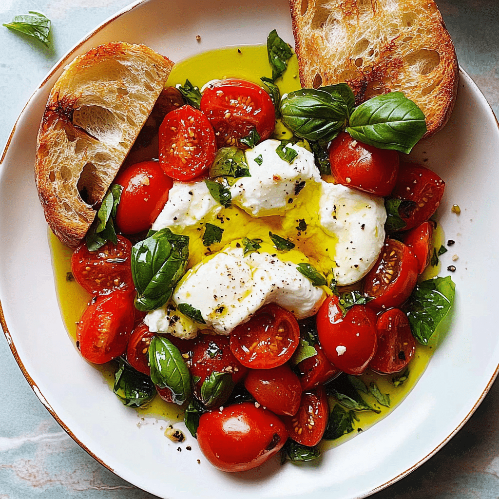 Tomato Burrata Salad with Toasted Bread