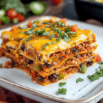 Cheesy Layered Mexican Lasagna