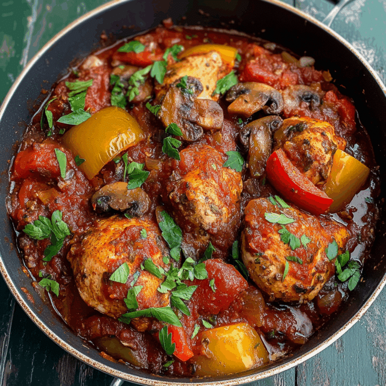 Chicken Cacciatore with Bell Peppers and Mushrooms