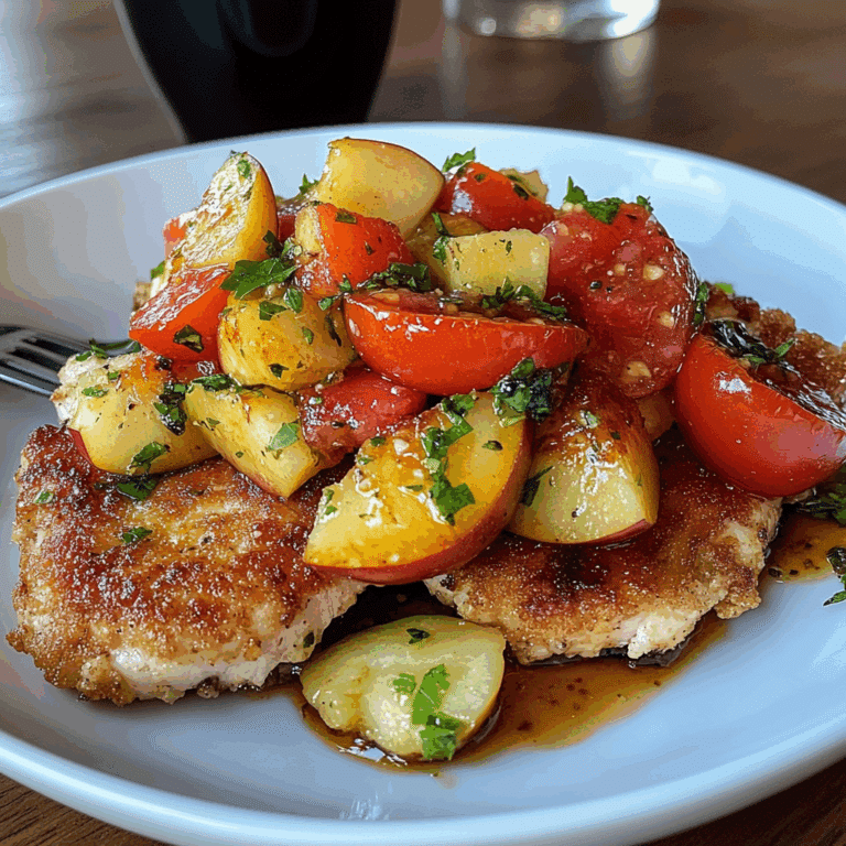 Chicken Cutlets with Tomato & Nectarine Salad