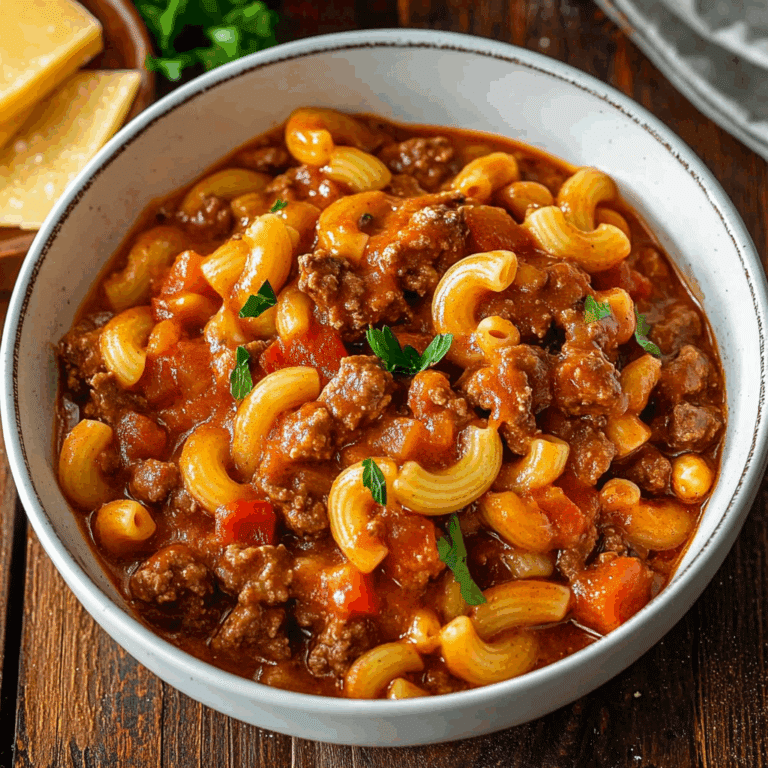 Creamy Beef Goulash with Elbow Macaroni and Cheddar Recipe