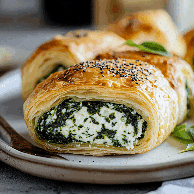 Crispy Puff Pastry Spinach Ricotta Rolls