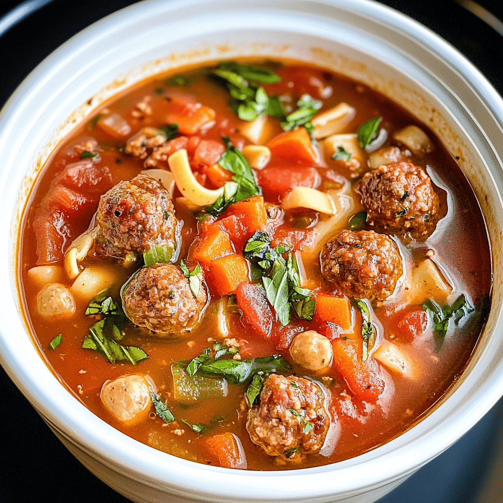 Crockpot Italian Meatball Soup
