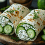Fresh Cucumber Cottage Cheese Wraps