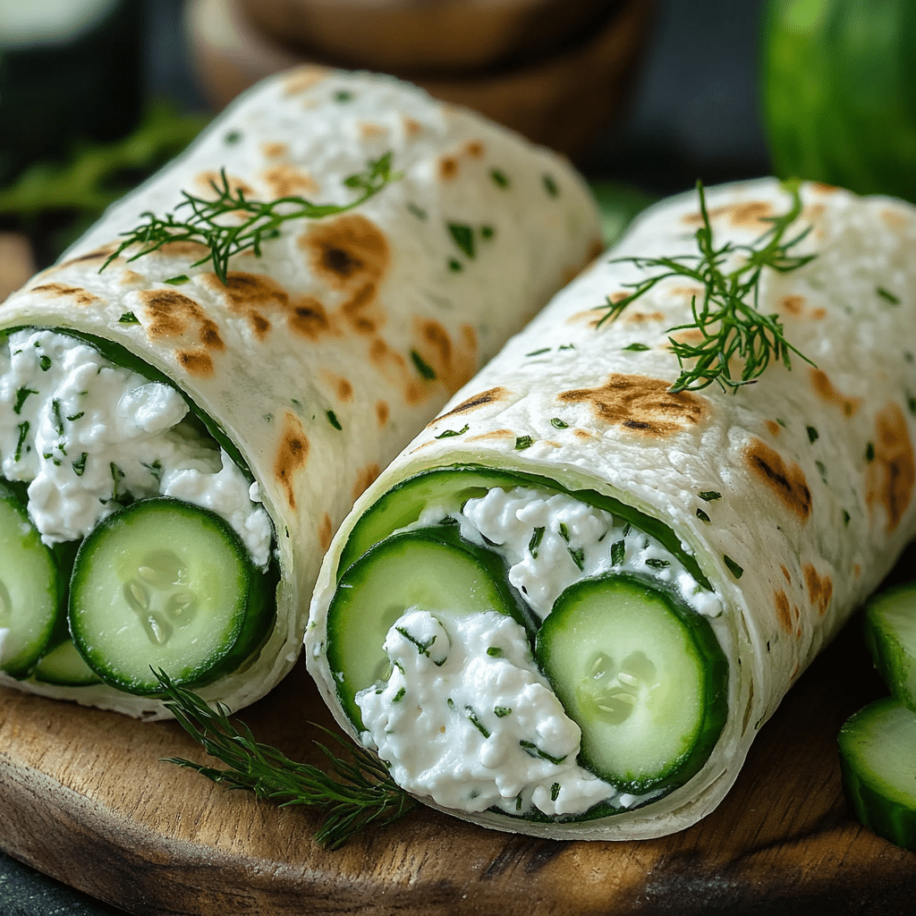 Fresh Cucumber Cottage Cheese Wraps