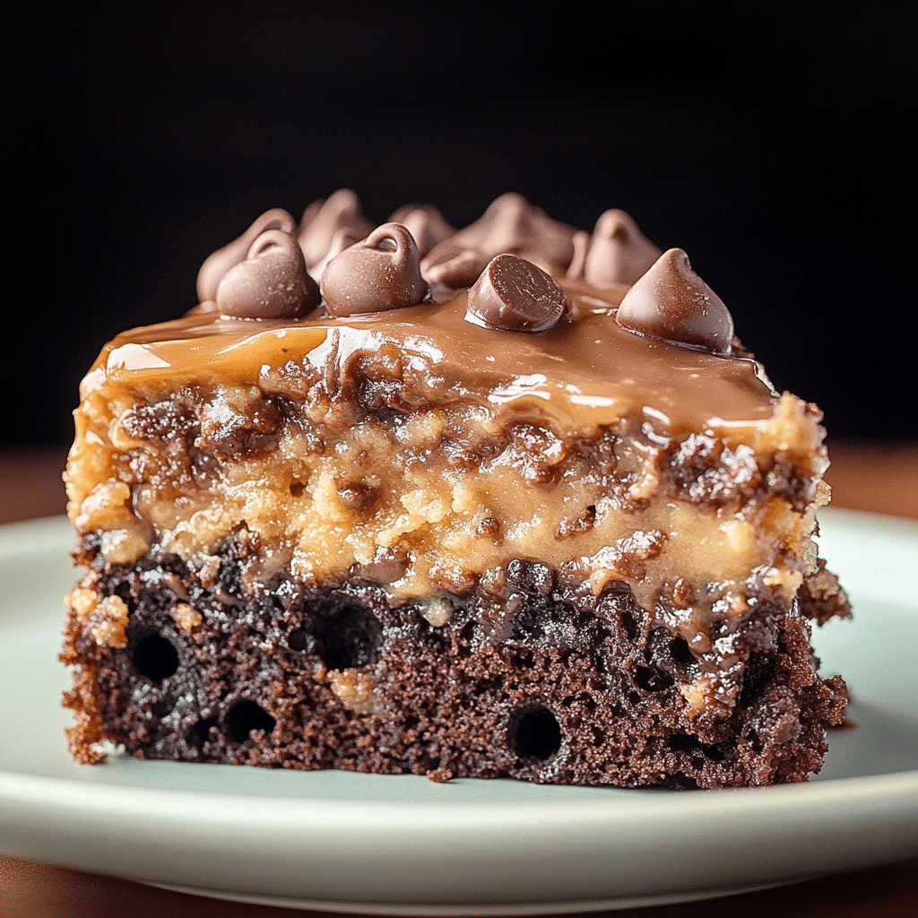 German Chocolate Poke Cake