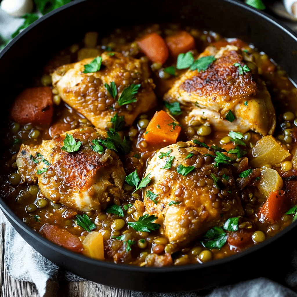 One Pot Chicken and Lentils