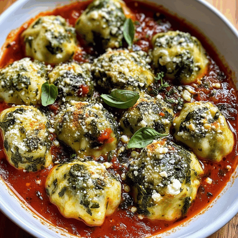 Spinach Ricotta Dumplings in Napoli Sauce