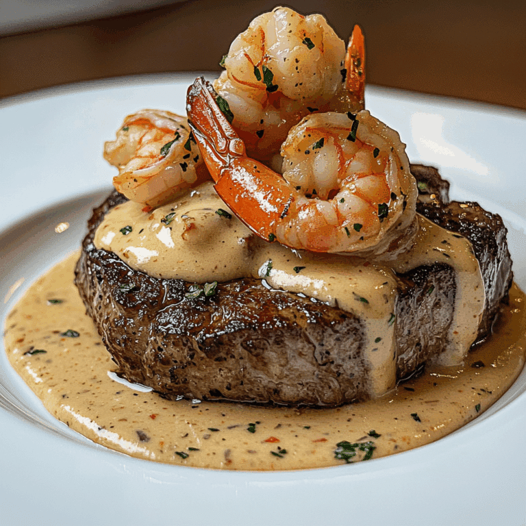 Steak with Creamy Shrimp & Lobster Sauce