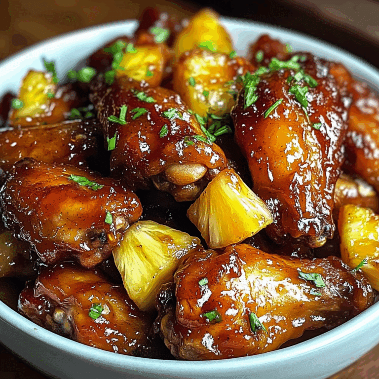 Sticky Brown Sugar Pineapple Chicken Wings