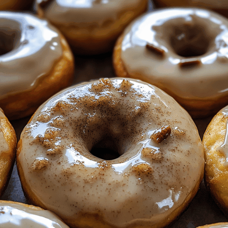 Baked Apple Cider Doughnuts with Cinnamon Maple Glaze