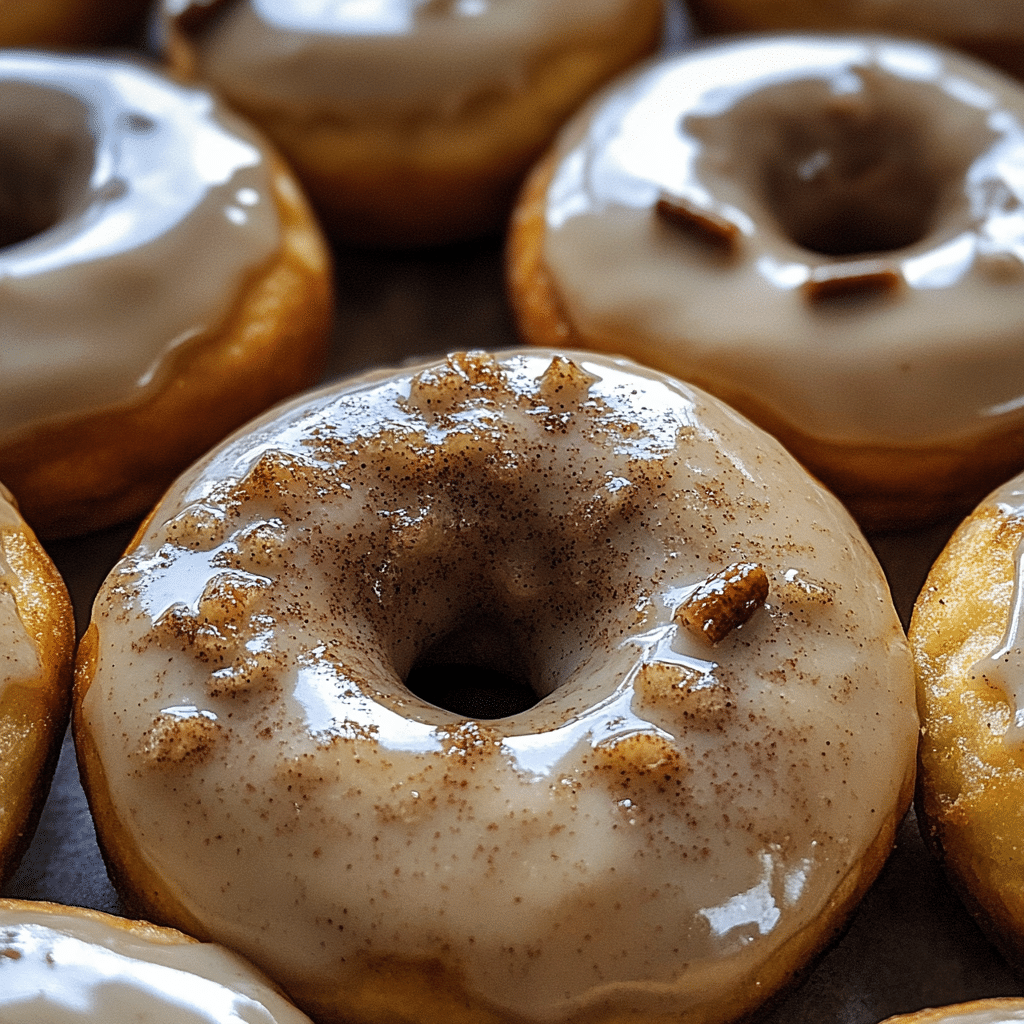 Baked Apple Cider Doughnuts with Cinnamon Maple Glaze