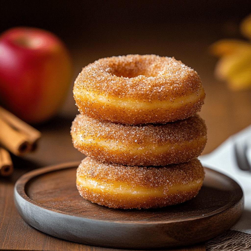 Baked Cinnamon Crunch Apple Cider Doughnuts