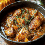 Crockpot Pumpkin Beer Braised Chicken