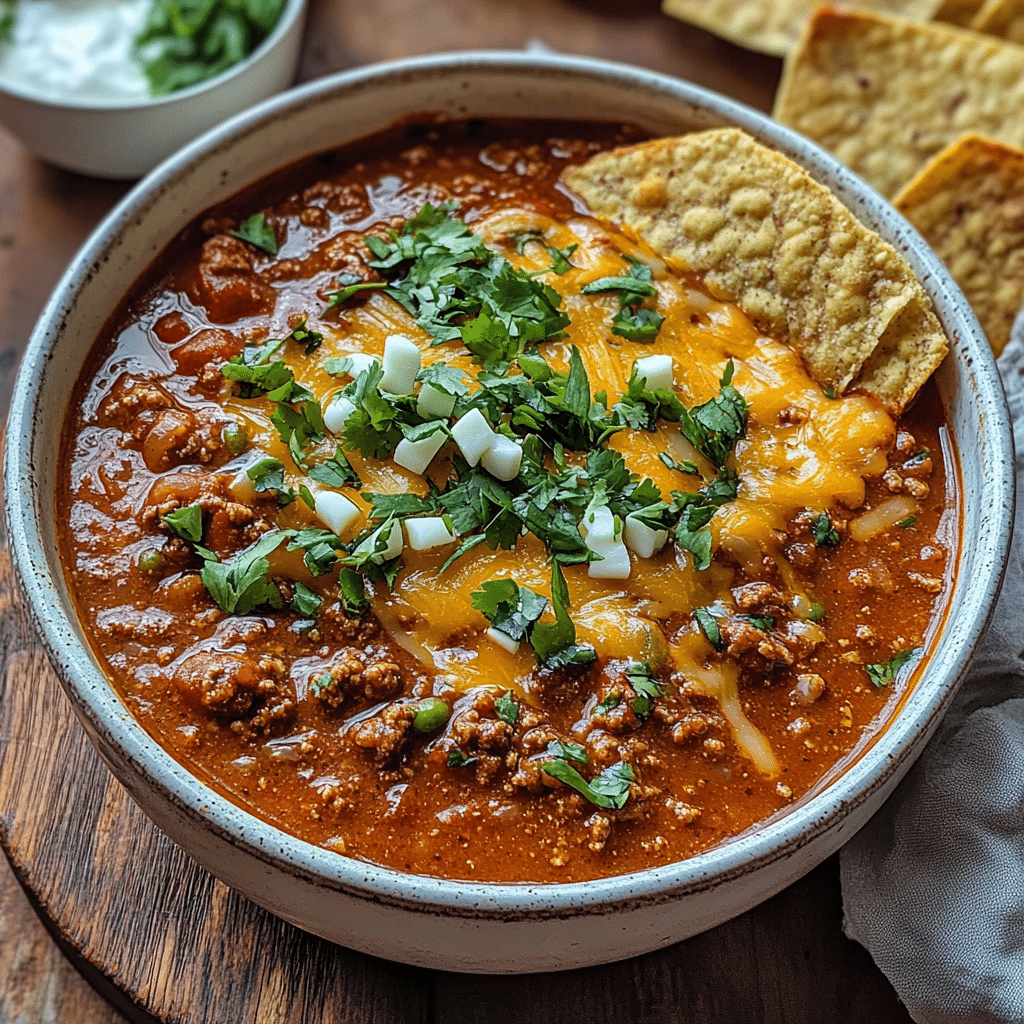 Crockpot Spicy Queso Beef Chili