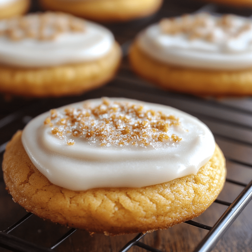 Frosted Soft Pumpkin Sugar Cookies