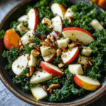 Kale Salad with Apple and pumpkin seed clusters