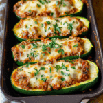 Lasagna Stuffed Zucchini Boats