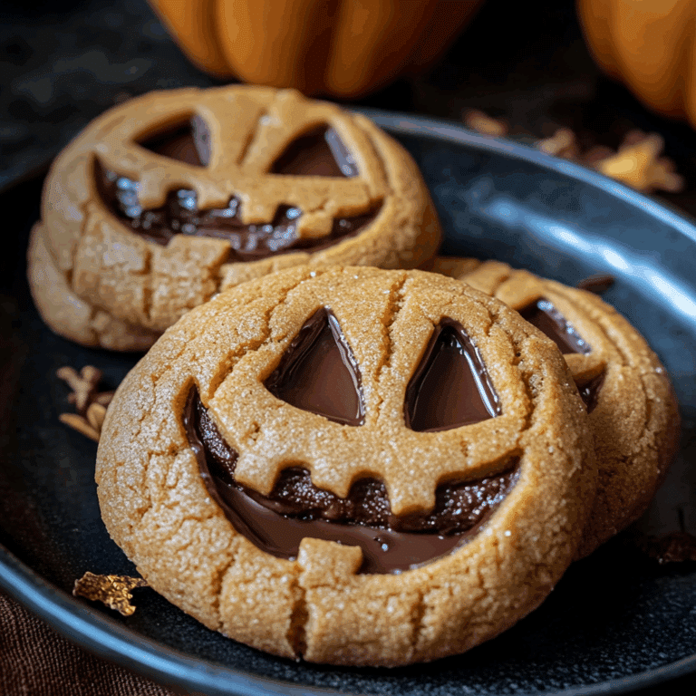 Milk Chocolate Stuffed Jack-O’-Lantern Cookies