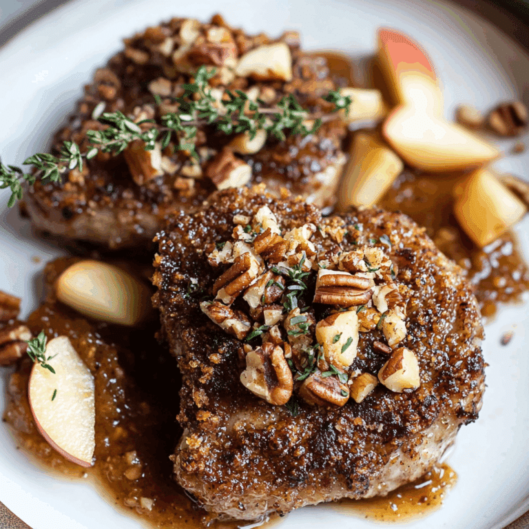 Pecan Crusted Pork Chops with Apple Chutney