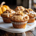 Pumpkin Coffee Cake Muffins with Cinnamon Honey Butter