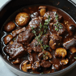 Wine-Braised Beef with Mushrooms