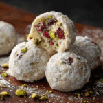 Cherry Pistachio Snowball Cookies