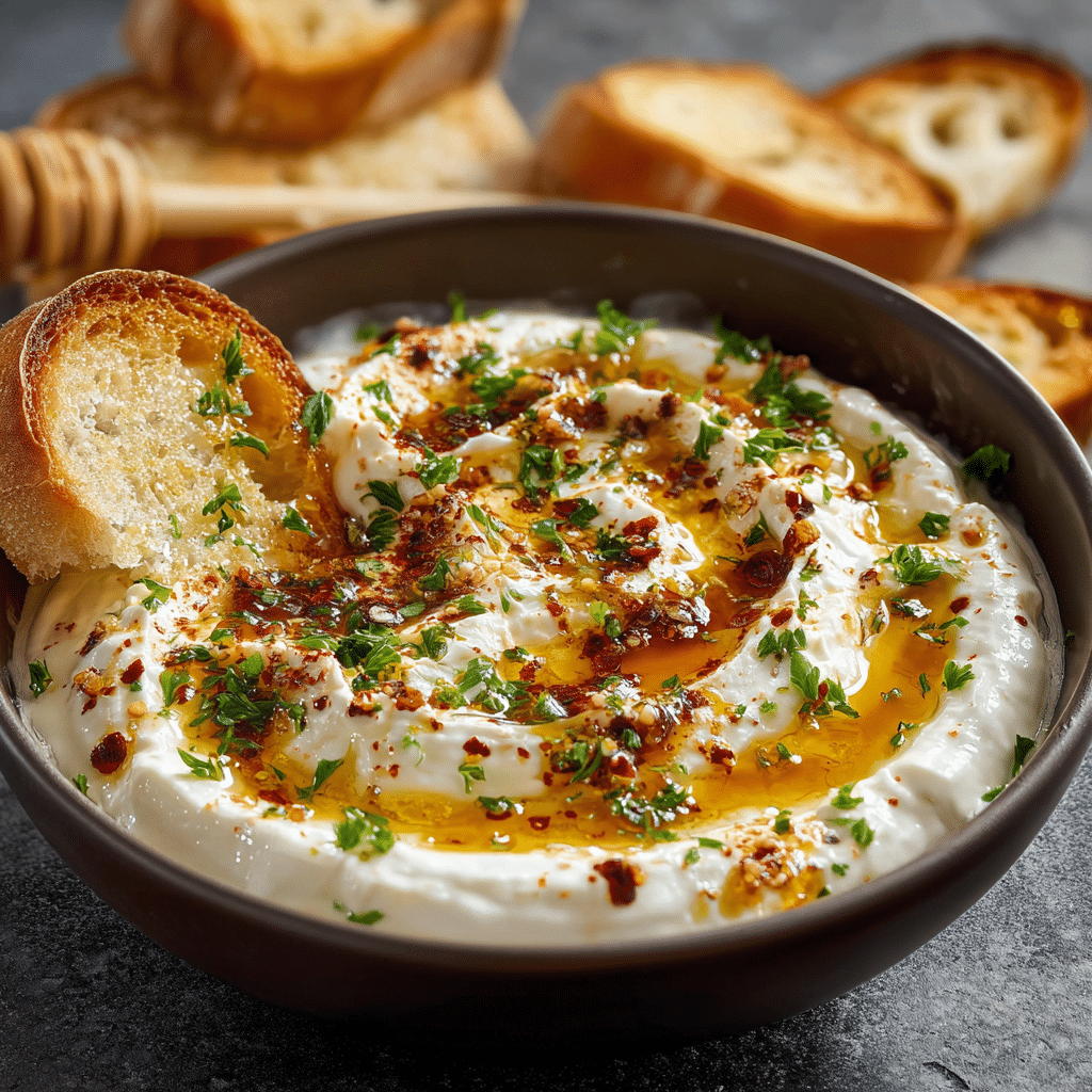 Creamy Ricotta Dip with Hot Honey