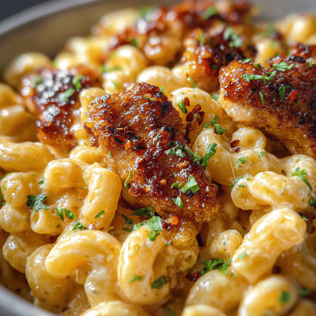 Honey Pepper Chicken Mac and Cheese