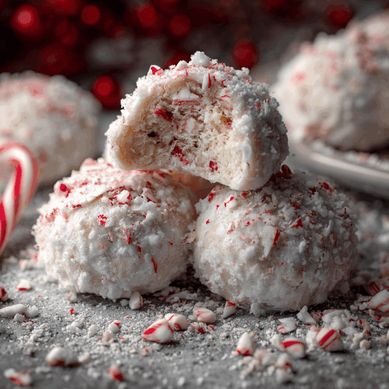 Peppermint Bark Snowball Cookies