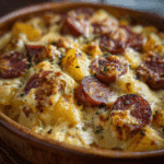 Smoked Sausage & Cheesy Potato Bake